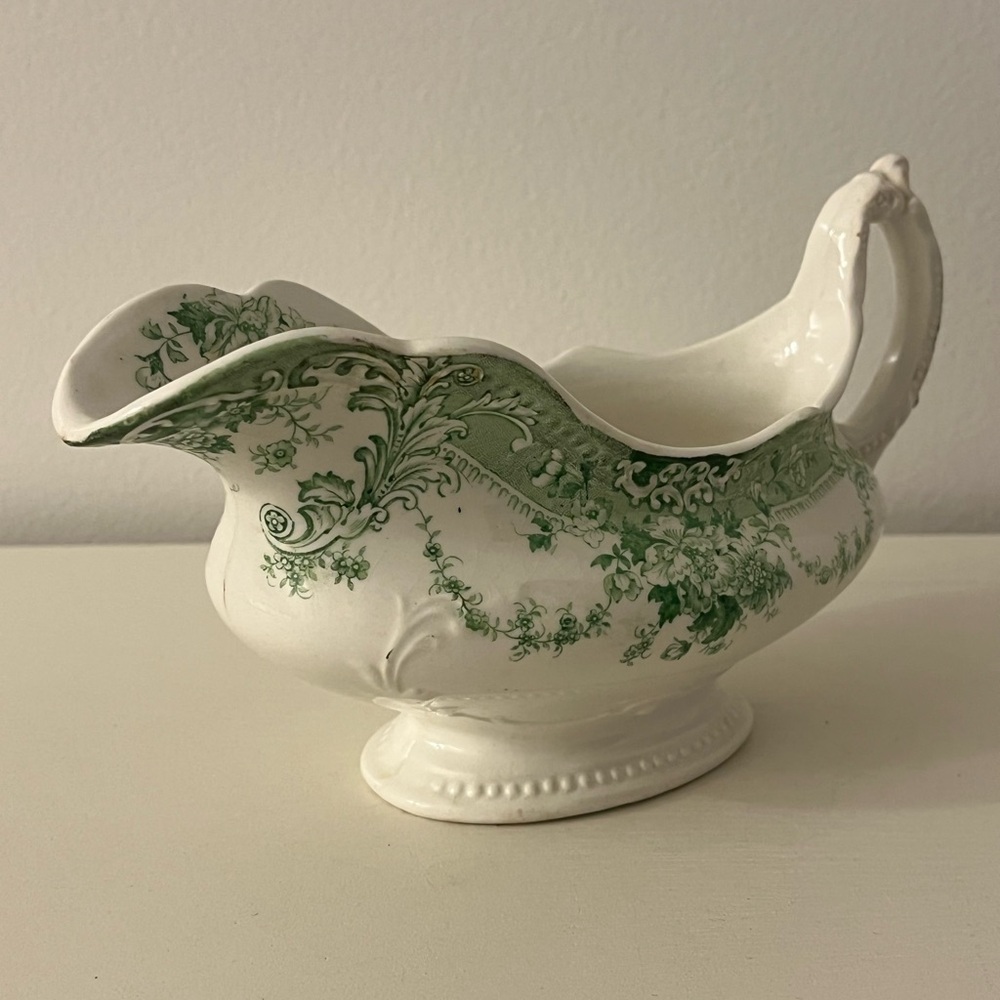Vintage Johnson Brothers The Florentine Green Pattern  Gravy Boat England - Picture 15 of 15